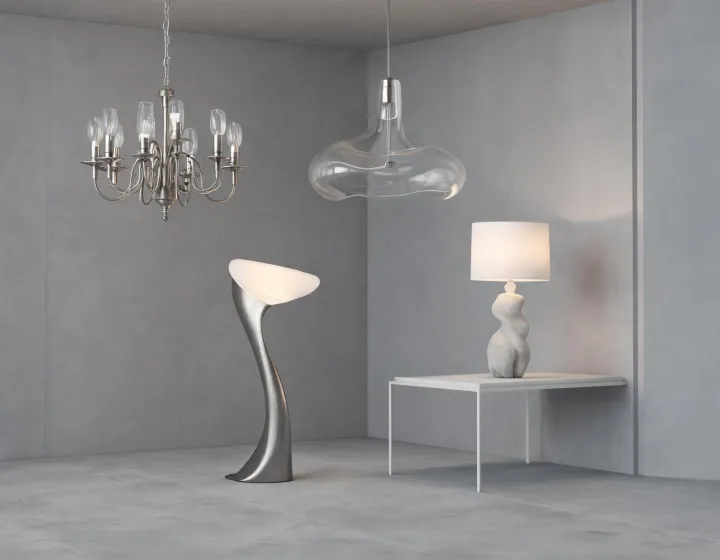 Curated group of decorative luminaires